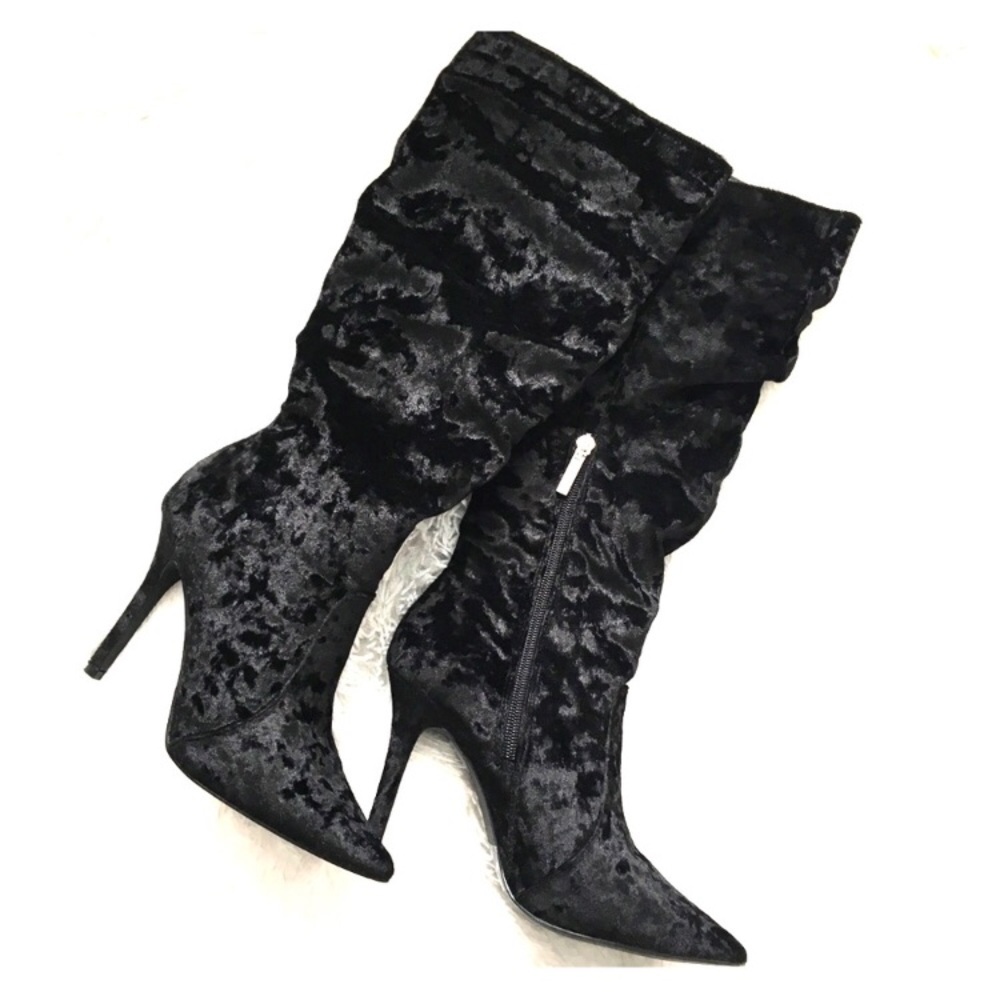 —-SOLD—— Not For Sale RE-POSH Crushed Velvet Boots